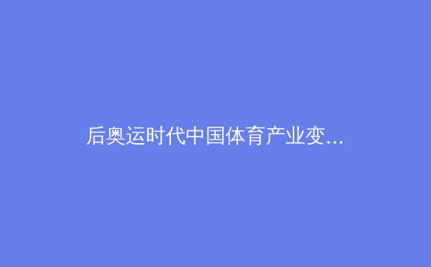 后奥运时代中国体育产业变革：数字赋能与全民健身新生态 - 3